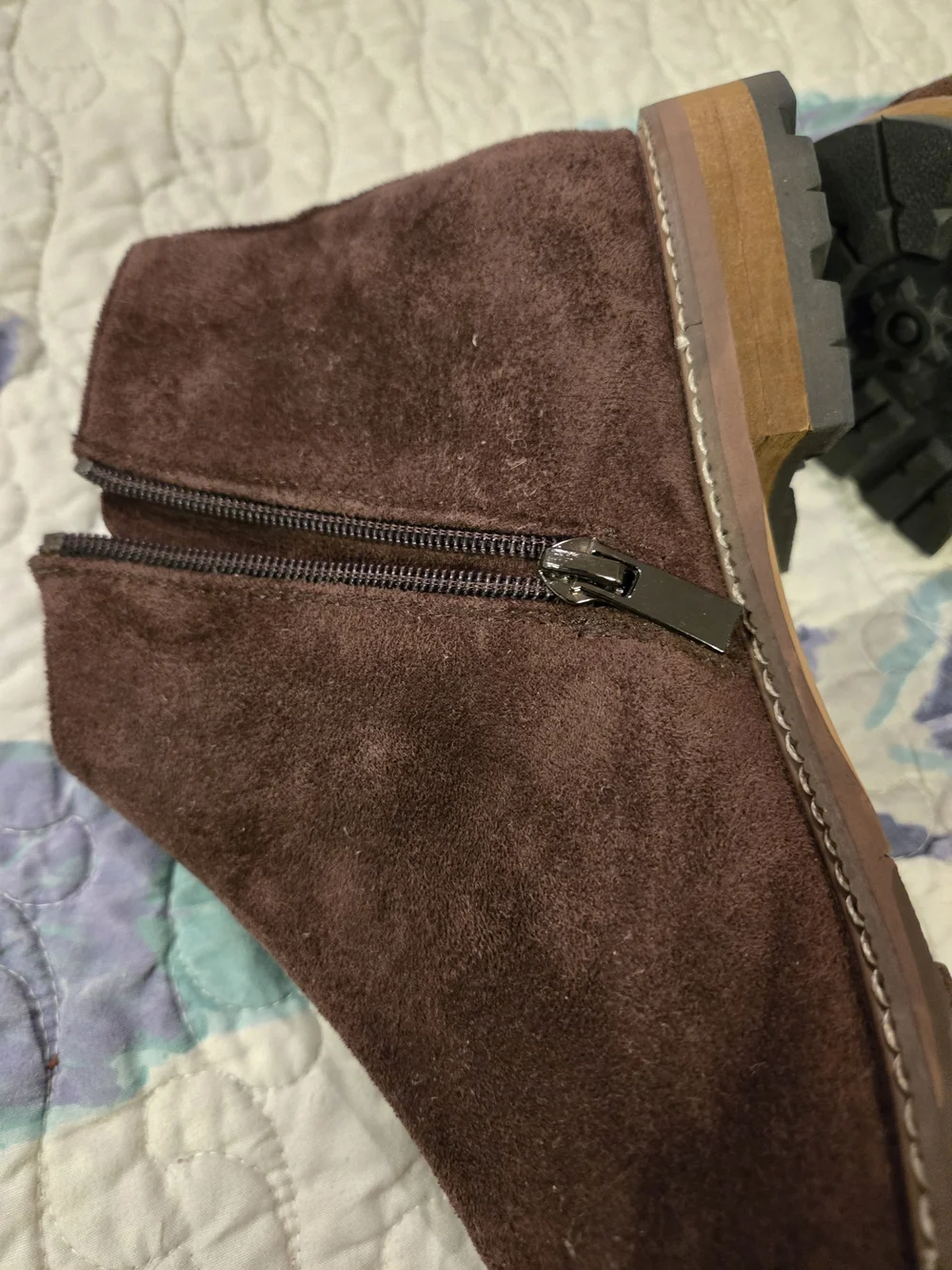 Sporto Beltram Men's Brown Faux Suede Side Zip Ankle Boots Size 9.5M